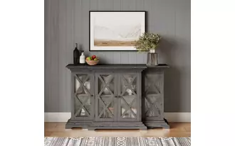 Ashley carrington four door 60" breakfront cabinet carrington collection in 