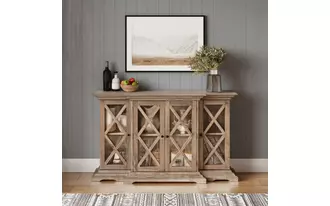 Ashley carrington four door 60" breakfront cabinet carrington collection in 