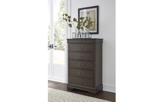 FIVE DRAWER CHEST Leewarden Dark BrownB398-46 ASHLEY