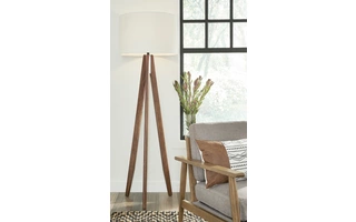 WOOD FLOOR LAMP (1/CN) Dallson BrownL329011 ASHLEY