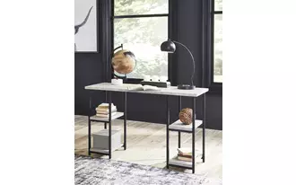 home office desk lazabon gray/black