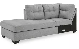 Ashley falkirk laf corner chaise in steel