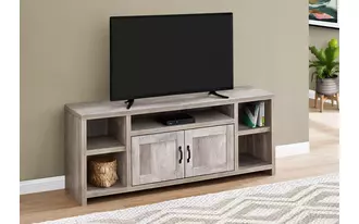 monarch specialties  tv stand - 60 l - taupe reclaimed wood-look in 
