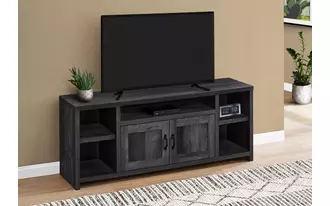 tv stand - 60 l - black reclaimed wood-look  
