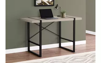 computer desk - 48 l - modern taupe - black metal  