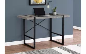 monarch specialties  computer desk - 48 l - grey concrete-look - black metal in 