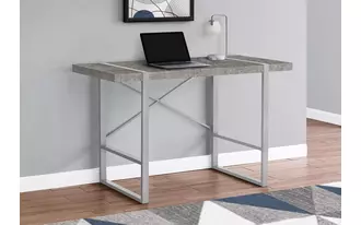 monarch specialties  computer desk - 48 l - grey concrete-look - silver metal in 
