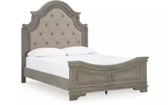 Ashley lodenbay queen uph panel headboard in antique gray/brown