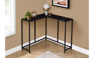 Ashley  accent table - 36 l - black marble - black corner console in 