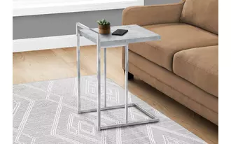 Ashley  accent table - 25 h - grey cement - chrome metal in 