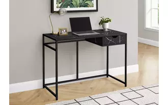 Ashley  computer desk - 42 l - black marble-look - black metal in 