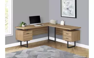 Ashley  computer desk - 70 l - reclaimed wood - black metal - l-r in 