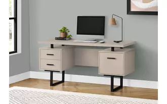 Ashley  computer desk - 60 l - modern taupe - black metal in 