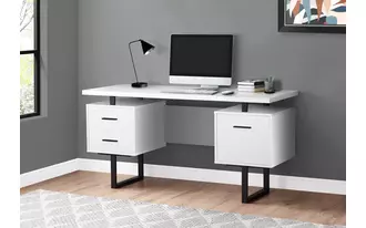 Ashley  computer desk - 60 l - white - black metal in 