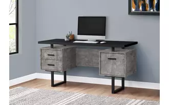 Ashley  computer desk - 60 l - black - grey concrete - black metal in 