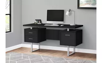 Ashley  computer desk - 60 l - black - silver metal in 