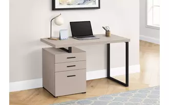 Ashley  computer desk - 48 l - modern taupe - black metal - l-r in 