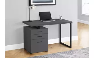 Ashley  computer desk - 48 l - modern grey - black metal - l-r in 