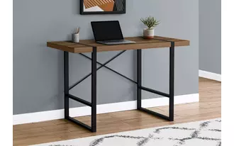 Ashley  computer desk - 48 l - walnut - black metal in 