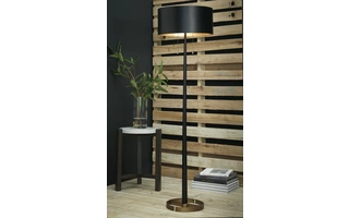 METAL FLOOR LAMP (1/CN) Amadell Black/Gold FinishL208361 ASHLEY
