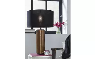 metal table lamp (1/cn) hildry antique brass finish