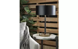 metal table lamp (1/cn) amadell black/gold finish