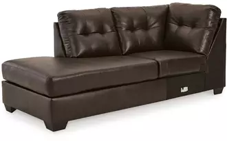 Ashley donlen laf corner chaise in chocolate