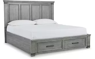 Ashley russelyn k/ck storage footboard in gray