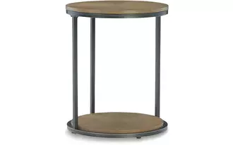 round end table fridley brown/black