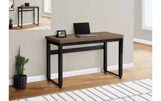 Ashley  computer desk - 48 l - walnut - adj.height- black metal in 