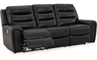 pwr rec sofa with adj headrest warlin black