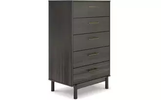 five drawer chest brymont dark gray