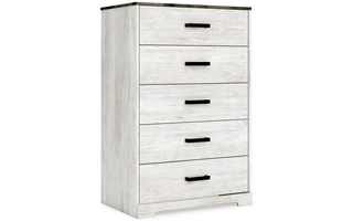 FIVE DRAWER CHEST Shawburn White/BrownEB4121-245 ASHLEY