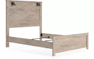 Ashley senniberg queen panel headboard in light brown/white