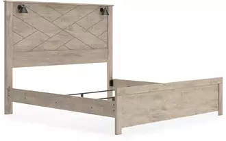 Ashley senniberg king panel headboard in light brown/white