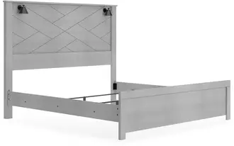 Ashley cottonburg king panel footboard in light gray/white