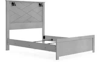 Ashley cottonburg queen panel headboard in light gray/white