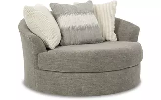 oversized swivel accent chair creswell linen