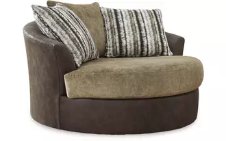 oversized swivel accent chair alesbury chocolate
