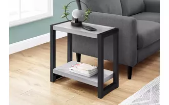 Ashley  accent table - 22 h - grey - black metal in 