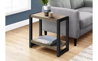 Ashley  accent table - 22 h - dark taupe - black metal in 