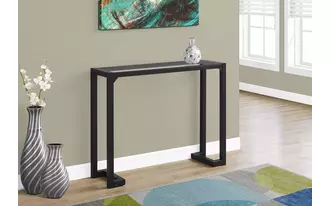Ashley  accent table - 42 l - black - tempered glass hall console in 