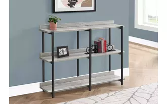 Ashley  accent table - 48 l - grey - black metal hall console in 