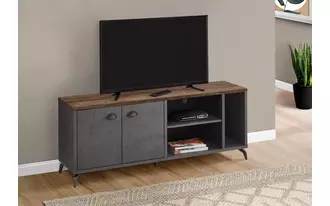 Ashley  tv stand - 60 l - grey concrete - medium brown reclaimed in 