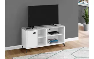 Ashley  tv stand - 48 l - white - grey cement-look top in 