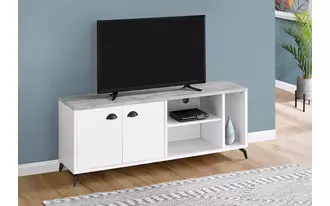 Ashley  tv stand - 60 l - white - grey cement-look top in 