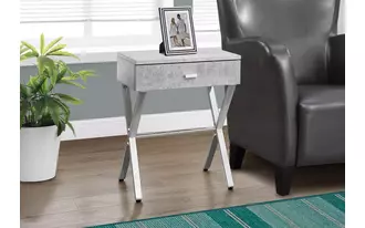 Ashley  accent table - 24 h - grey cement - chrome metal in 