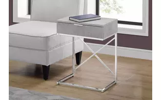 Ashley  accent table - 24 h - grey cement - chrome metal in 