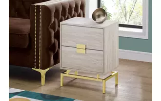 Ashley  accent table - 24 h - beige marble - gold metal in 