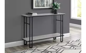 Ashley  accent table - 48 l - grey - black metal hall console in 